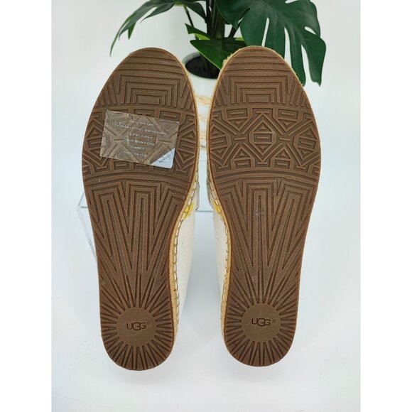 UGG Women's Renada White Stripe Slip On Espadrille Loafer Size 7.5 US - Picture 7 of 8
